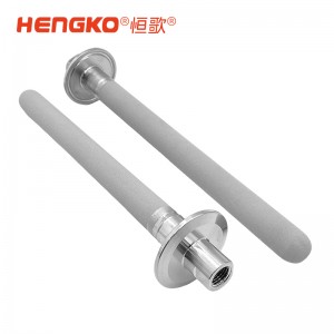 316食品級不銹鋼粉末燒結曝氣石_過濾1/4NPT內螺紋連接3微米過濾器