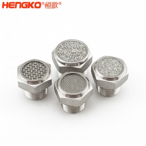 不銹鋼粉末/絲網(wǎng)燒結(jié)平頭消音器_降噪氣動(dòng)消聲器