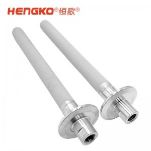 316食品級不銹鋼粉末燒結(jié)曝氣石_過濾1/4NPT內(nèi)螺紋連接3微米過濾器